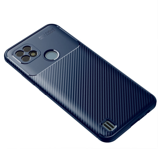 For OPPO Realme C21 Carbon Fiber Texture Shockproof TPU Case(Blue) by buy2fix