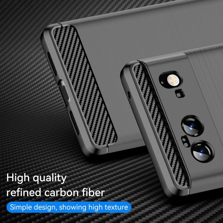 For Google Pixel 6 Brushed Texture Carbon Fiber TPU Case(Black) by buy2fix