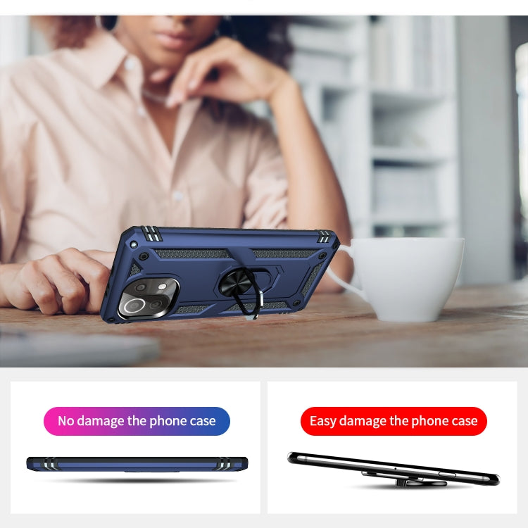 For Xiaomi Mi 11 Lite 5G Shockproof TPU + PC Protective Case with 360 Degree Rotating Holder(Blue) by buy2fix