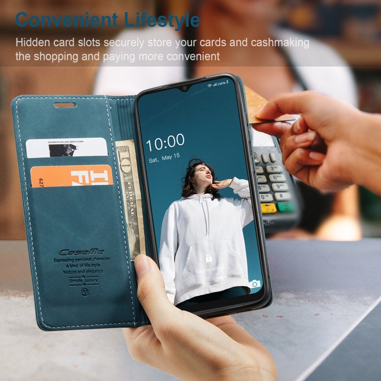 For Samsung Galaxy A22 5G CaseMe 013 Multifunctional Horizontal Flip Leather Case with Card Slot & Holder & Wallet(Blue) by CaseMe