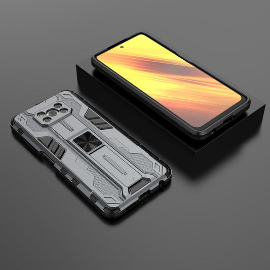For Xiaomi Poco X3 NFC Supersonic PC + TPU Shock-proof Case with Holder(Gray) by buy2fix