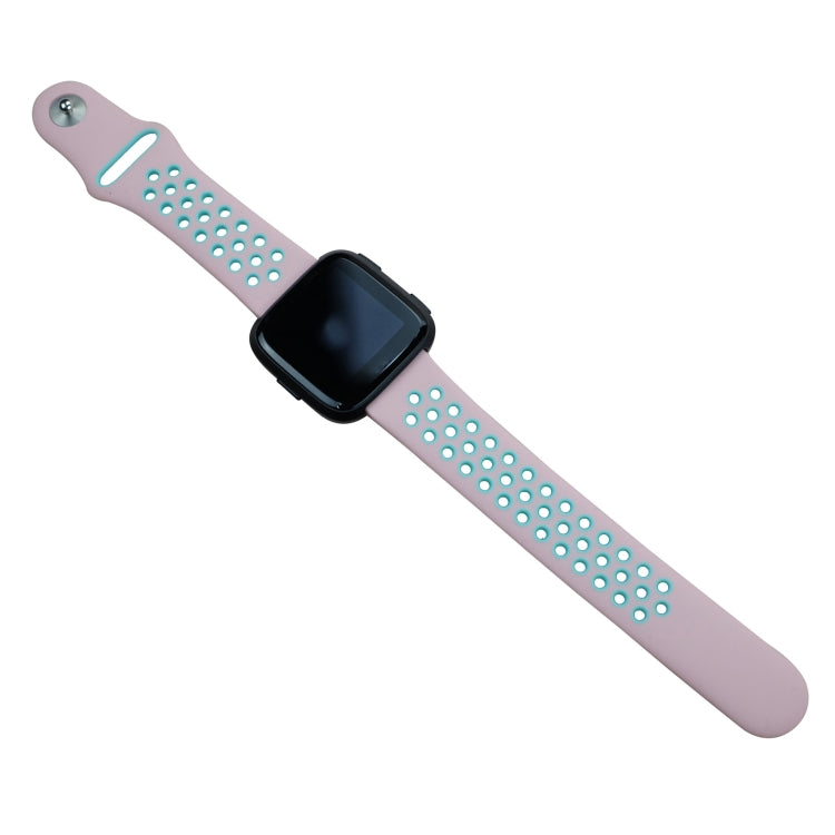 For Fitbit Versa 3 Two-color Silicone Watch Band(Pink Blue) by buy2fix
