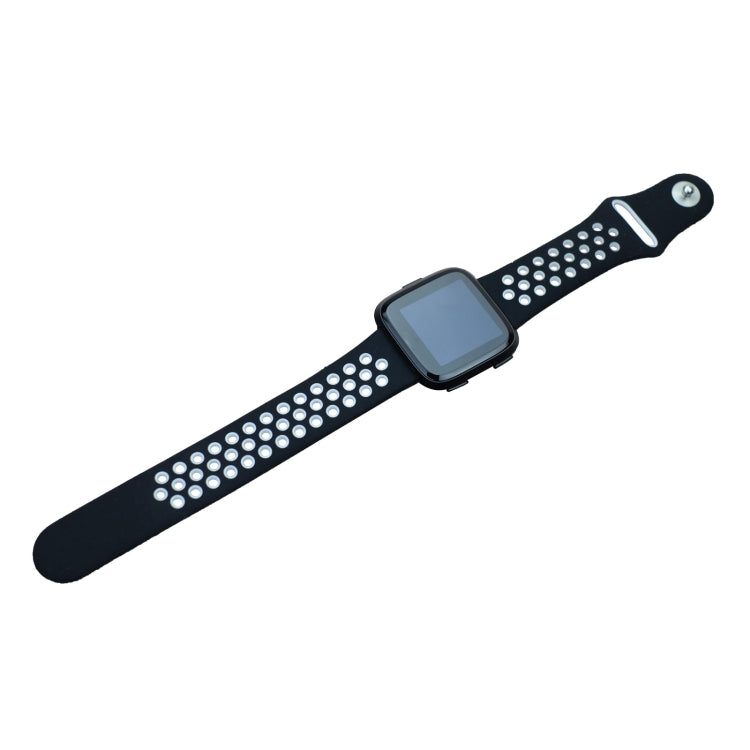 For Fitbit Versa 3 Two-color Silicone Watch Band(Black White) by buy2fix