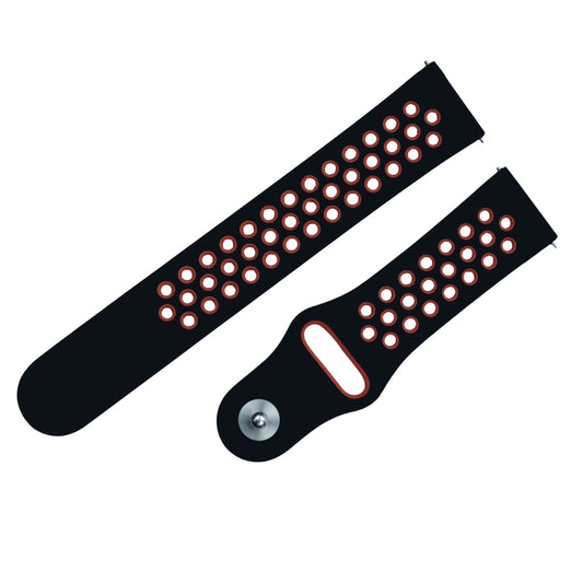 For Fitbit Versa 3 Two-color Silicone Watch Band(Black Red) by buy2fix