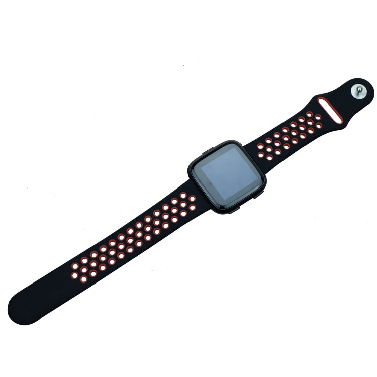 For Fitbit Versa 3 Two-color Silicone Watch Band(Black Red) by buy2fix