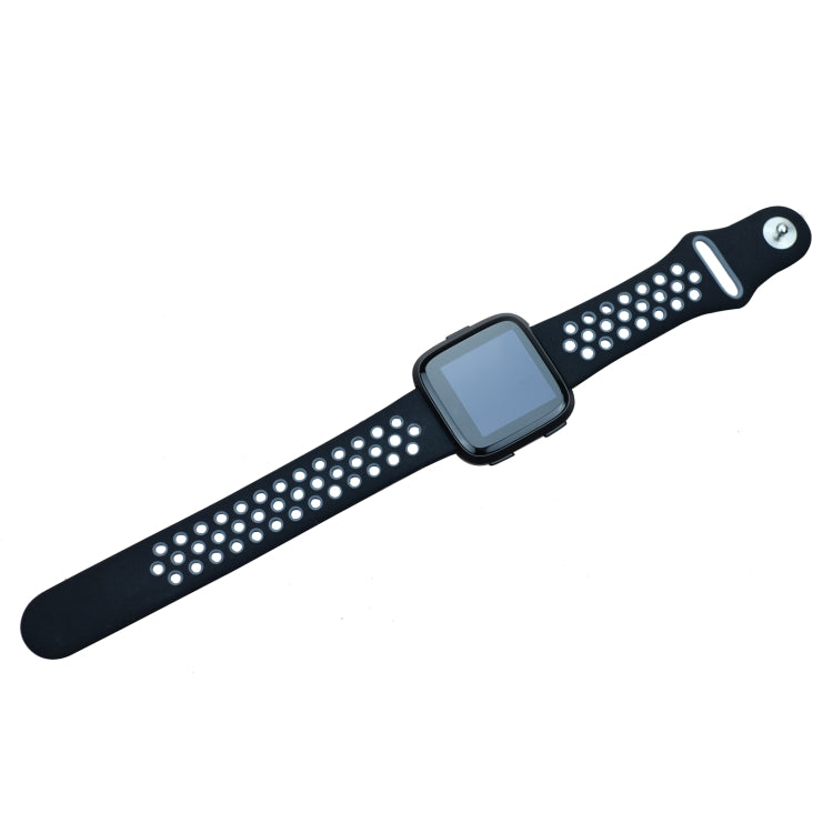 For Fitbit Versa 3 Two-color Silicone Watch Band(Black Grey) by buy2fix