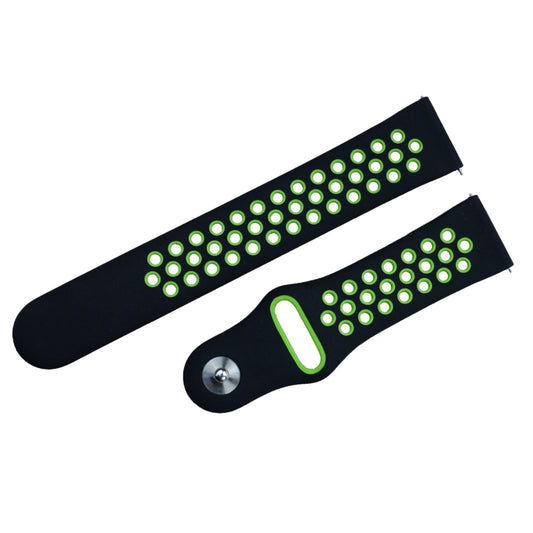 For Fitbit Versa 3 Two-color Silicone Watch Band(Black Green) by buy2fix