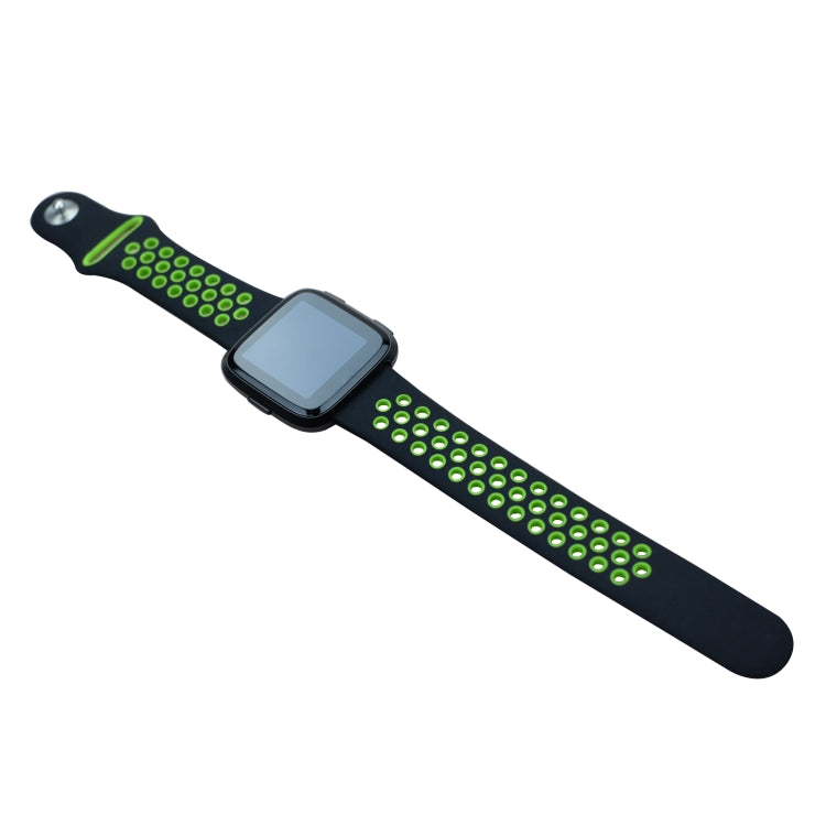For Fitbit Versa 3 Two-color Silicone Watch Band(Black Green) by buy2fix