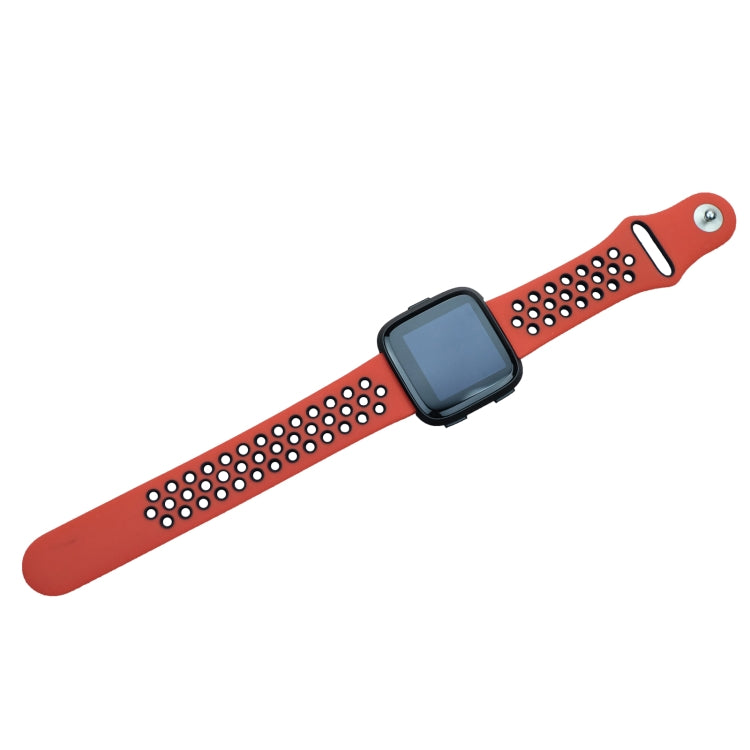 For Fitbit Versa 3 Two-color Silicone Watch Band(Red Black) by buy2fix