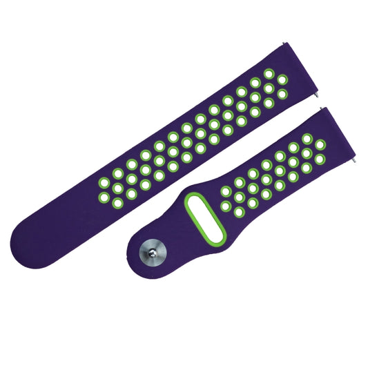 For Fitbit Versa 3 Two-color Silicone Watch Band(Purple Green) by buy2fix