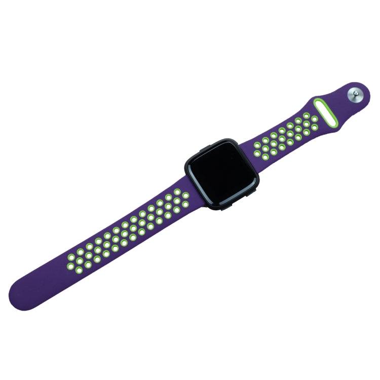 For Fitbit Versa 3 Two-color Silicone Watch Band(Purple Green) by buy2fix
