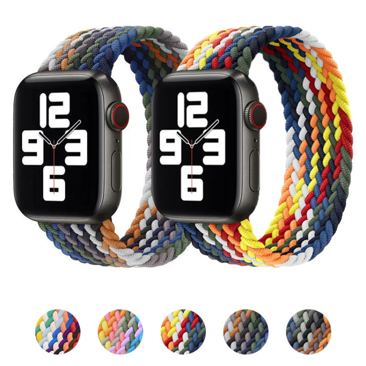 Metal Head Braided Nylon Watch Band, Size: L 155mm For Apple Watch Series 7 41mm / 6 & SE & 5 & 4 40mm / 3 & 2 & 1 38mm(Cowboy Colorful) - Watch Bands by buy2fix | Online Shopping UK | buy2fix