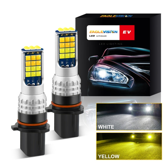 2 PCS V6 P13W DC9-36V 30W 3000LM IP65 Car LED Double Color Fog Light with 30LEDs SMD-2525 Lamp by buy2fix