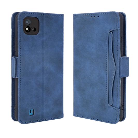 For OPPO Realme C11 2021 / C20 / C20A Skin Feel Calf Pattern Horizontal Flip Leather Case with Holder & Card Slots & Photo Frame(Blue) by buy2fix