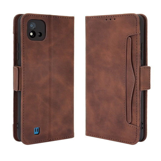 For OPPO Realme C11 2021 / C20 / C20A Skin Feel Calf Pattern Horizontal Flip Leather Case with Holder & Card Slots & Photo Frame(Brown) by buy2fix