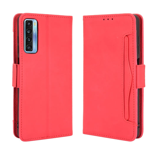 For TCL 20 5G / 20S Skin Feel Calf Pattern Horizontal Flip Leather Case with Holder & Card Slots & Photo Frame(Red) by buy2fix