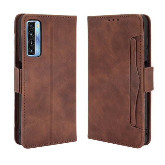 For TCL 20 5G / 20S Skin Feel Calf Pattern Horizontal Flip Leather Case with Holder & Card Slots & Photo Frame(Brown) by buy2fix