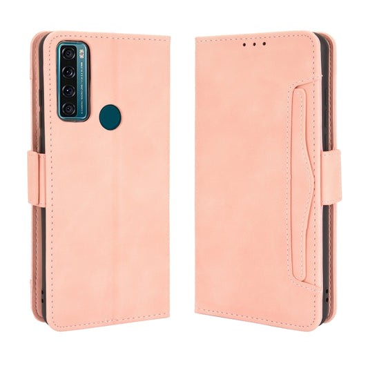 For TCL 20 SE Skin Feel Calf Pattern Horizontal Flip Leather Case with Holder & Card Slots & Photo Frame(Pink) by buy2fix