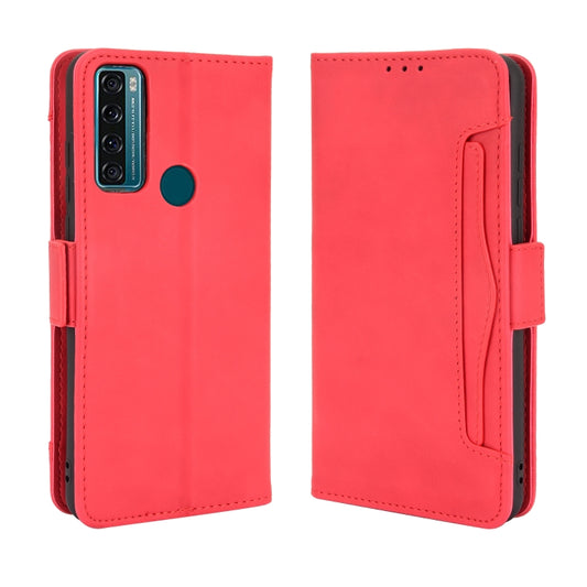 For TCL 20 SE Skin Feel Calf Pattern Horizontal Flip Leather Case with Holder & Card Slots & Photo Frame(Red) by buy2fix