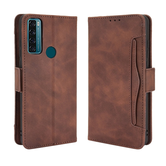 For TCL 20 SE Skin Feel Calf Pattern Horizontal Flip Leather Case with Holder & Card Slots & Photo Frame(Brown) by buy2fix