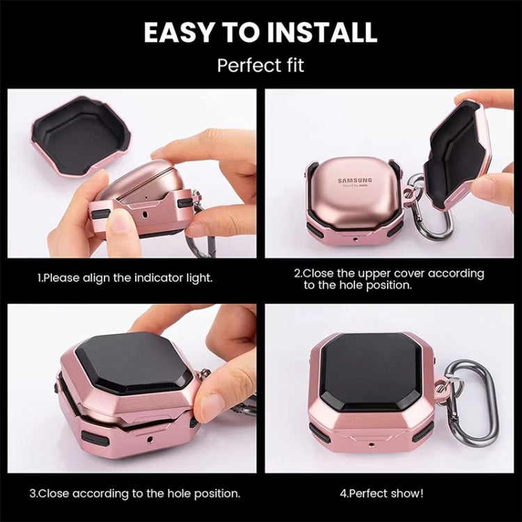 Wireless Earphones Thunder Battlegear Anti-fall Protective Case with Hook Up For Samsung Galaxy Buds Live / Buds 2 Pro(Pink) by buy2fix