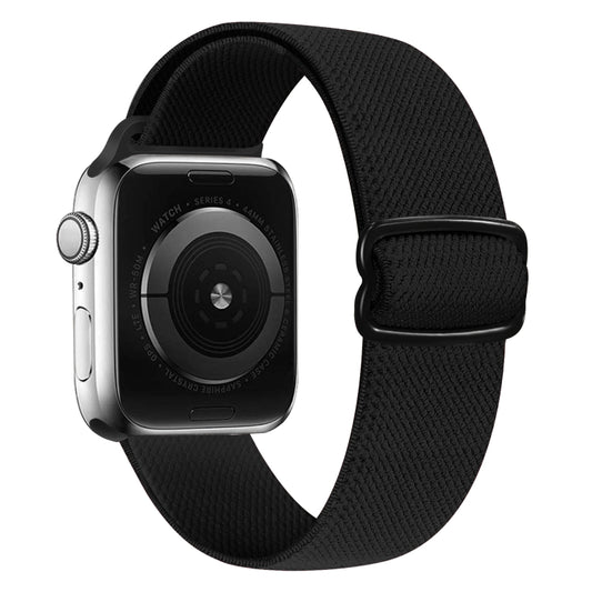 8-shaped Buckle Nylon Watch Band For Apple Watch Series 9&8&7 41mm / SE 3&SE 2&6&SE&5&4 40mm / 3&2&1 38mm(Black) by buy2fix
