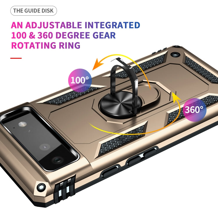 For Google Pixel 6 Shockproof TPU + PC Protective Case with 360 Degree Rotating Holder(Gold) by buy2fix