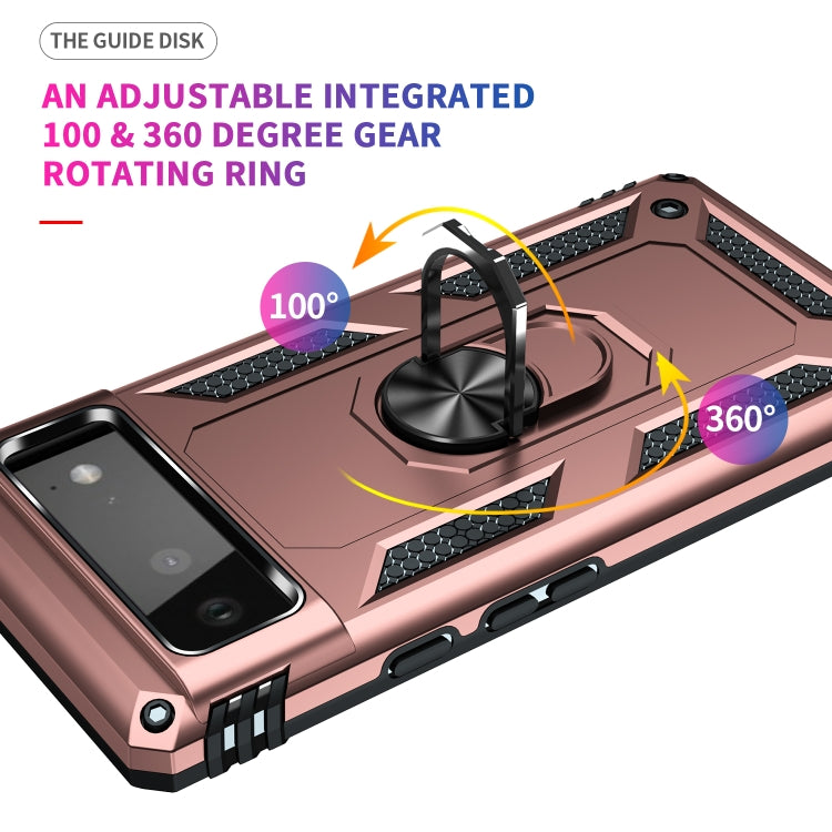 For Google Pixel 6 Shockproof TPU + PC Protective Case with 360 Degree Rotating Holder(Rose Gold) by buy2fix