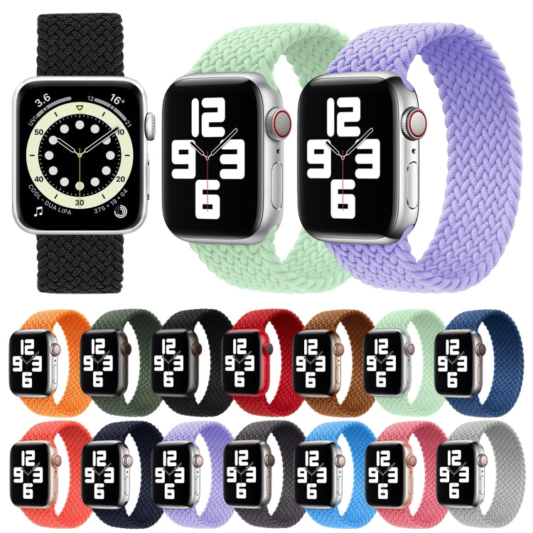 Metal Head Braided Nylon Solid Color Watch Band For Apple Watch Series 9&8&7 41mm / SE 3&SE 2&6&SE&5&4 40mm / 3&2&1 38mm, Size:M 145mm(Pearl White) by buy2fix