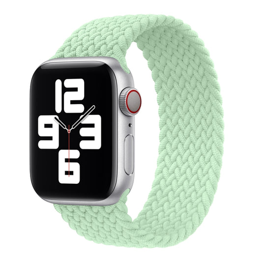 Metal Head Braided Nylon Solid Color Watch Band For Apple Watch Series 9&8&7 41mm / SE 3&SE 2&6&SE&5&4 40mm / 3&2&1 38mm, Size:L 155mm(Green) by buy2fix