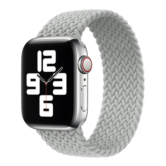 Metal Head Braided Nylon Solid Color Watch Band For Apple Watch Ultra 49mm&Watch Ultra 2 49mm / Series 9&8&7 45mm / SE 3&SE 2&6&SE&5&4 44mm / 3&2&1 42mm, Size:XS 135mm(Pearl White) by buy2fix