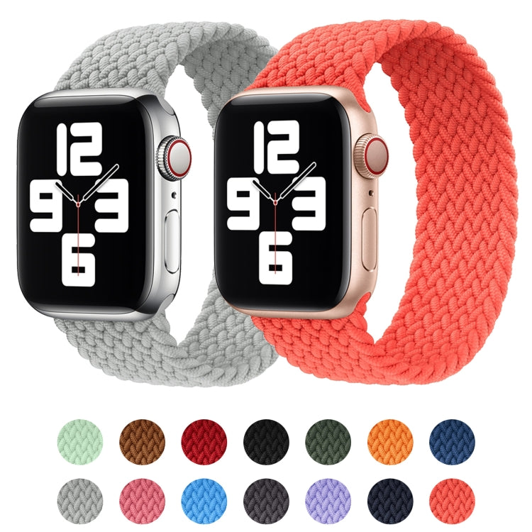 Metal Head Braided Nylon Solid Color Watch Band For Apple Watch Ultra 49mm&Watch Ultra 2 49mm / Series 9&8&7 45mm / SE 3&SE 2&6&SE&5&4 44mm / 3&2&1 42mm, Size:S 145mm(Green) by buy2fix