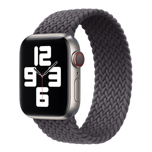 Metal Head Braided Nylon Solid Color Watch Band For Apple Watch Ultra 49mm&Watch Ultra 2 49mm / Series 9&8&7 45mm / SE 3&SE 2&6&SE&5&4 44mm / 3&2&1 42mm, Size:M 155mm(Grey) by buy2fix