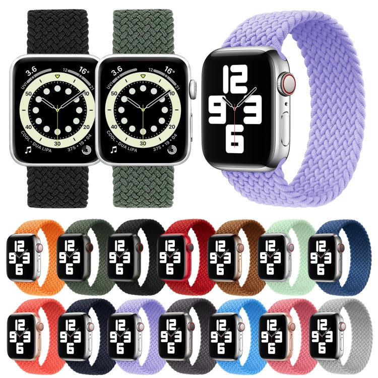 Metal Head Braided Nylon Solid Color Watch Band For Apple Watch Ultra 49mm&Watch Ultra 2 49mm / Series 9&8&7 45mm / SE 3&SE 2&6&SE&5&4 44mm / 3&2&1 42mm, Size:L 165mm(Pearl White) by buy2fix