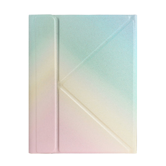 B07S Splittable Backlight Bluetooth Keyboard Leather Tablet Case with Triangle Holder & Pen Slot For iPad 9.7 2018 & 2017 / Pro 9.7 / Air 2(Gradient Rainbow) by buy2fix