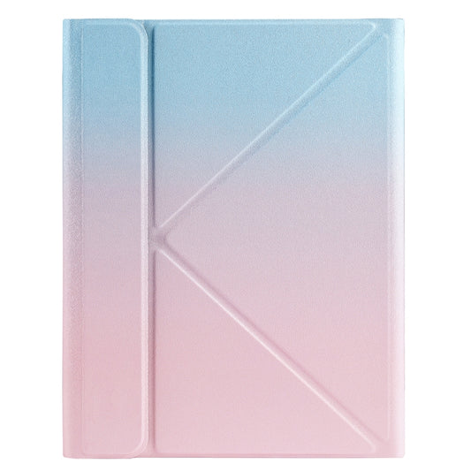 B07S Splittable Backlight Bluetooth Keyboard Leather Tablet Case with Triangle Holder & Pen Slot For iPad 9.7 2018 & 2017 / Pro 9.7 / Air 2(Gradient Blue Pink) by buy2fix