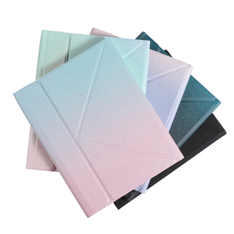 B07S Splittable Backlight Bluetooth Keyboard Leather Tablet Case with Triangle Holder & Pen Slot For iPad 9.7 2018 & 2017 / Pro 9.7 / Air 2(Gradient Rainbow) by buy2fix