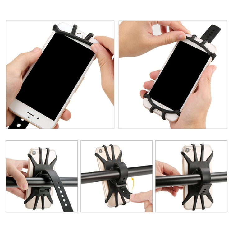 360 Degree Rotation Silica Gel Bicycle Phone Holder for 4-6.8 inch Mobile Phone(Black) by buy2fix