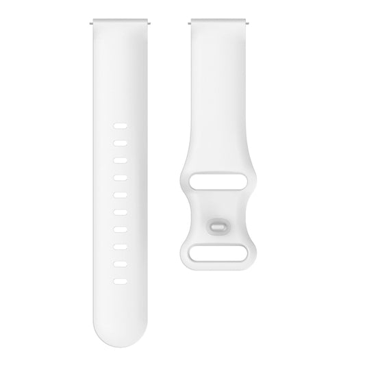 22mm For Samsung Galaxy Watch Active 3 45mm Butterfly Buckle Silicone Watch Band(White) by buy2fix