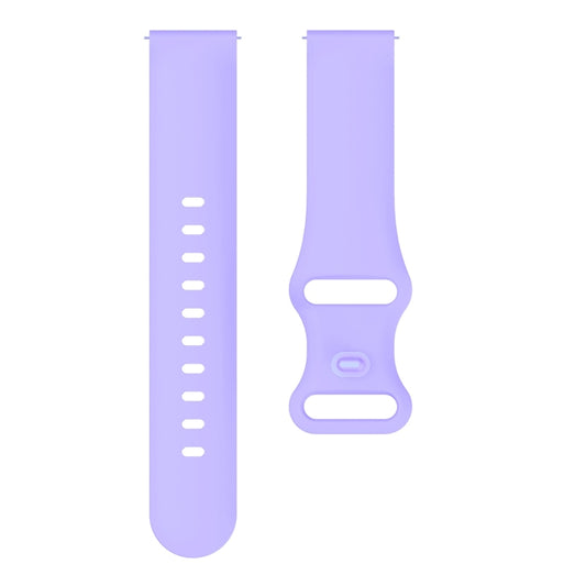 22mm For Samsung Galaxy Watch Active 3 45mm Butterfly Buckle Silicone Watch Band(Purple) by buy2fix