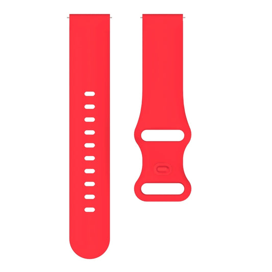 22mm For Samsung Galaxy Watch Active 3 45mm Butterfly Buckle Silicone Watch Band(Red) by buy2fix