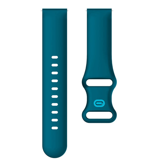 22mm For Samsung Galaxy Watch Active 3 45mm Butterfly Buckle Silicone Watch Band(Dark Green) by buy2fix