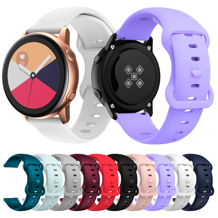 22mm For Samsung Galaxy Watch Active 3 45mm Butterfly Buckle Silicone Watch Band(Pink) by buy2fix