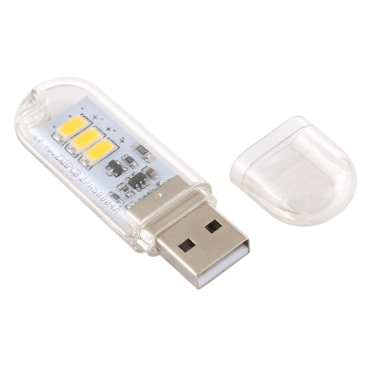 3W 3LEDs 5V 80LM USB LED Book Light Portable Night Light Warm Light by buy2fix