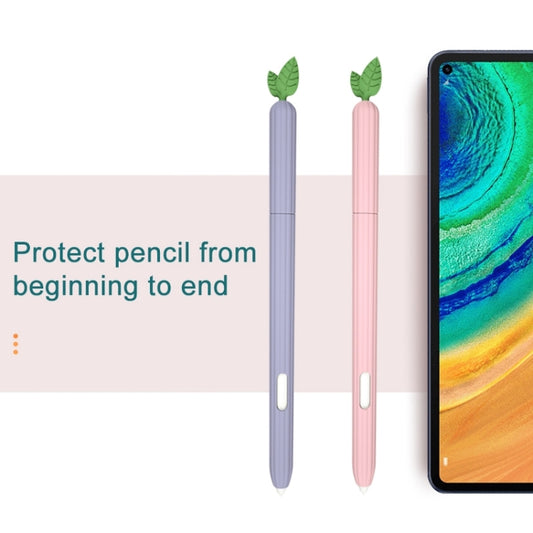 For Samsung Galaxy Tab S6 Lite P610 / P615 Fruit and Vegetable Shape Stylus Silicone Protective Case(Peach) by buy2fix