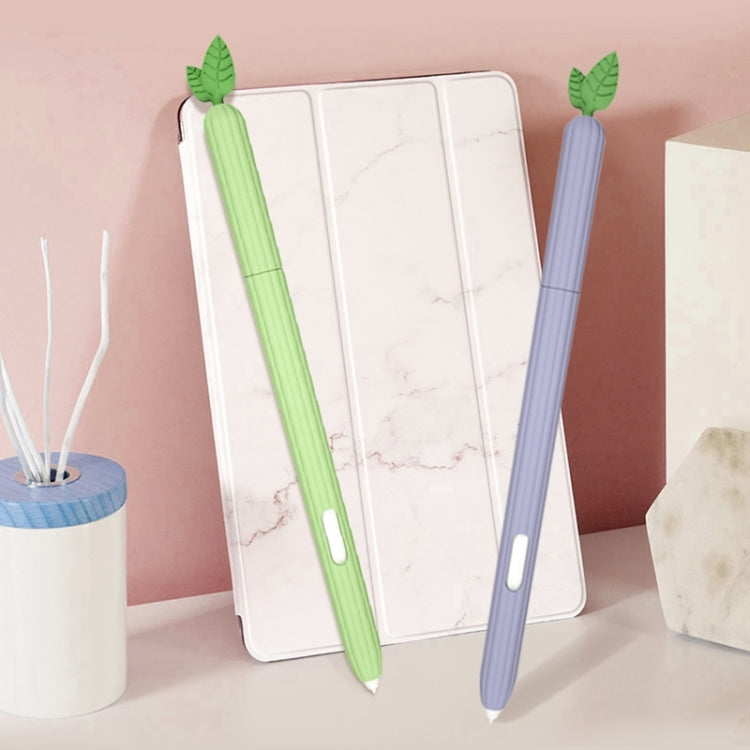 For Samsung Galaxy Tab S6 Lite P610 / P615 Fruit and Vegetable Shape Stylus Silicone Protective Case(Peach) by buy2fix