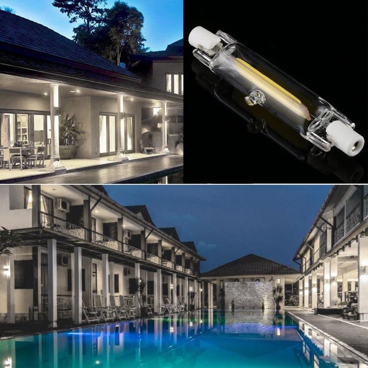 R7S 3W 350LM 78mm COB LED Bulb Glass Tube Replacement Halogen Lamp Spot Light, White Light by buy2fix