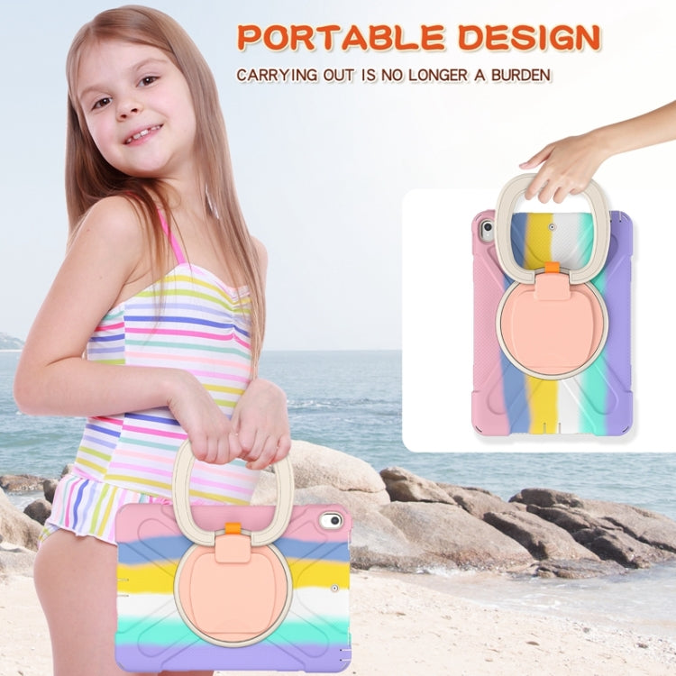 For iPad Pro 10.5 2017 / Air 10.5 2019 Silicone + PC Protective Case with Holder & Shoulder Strap(Colorful Pink) by buy2fix