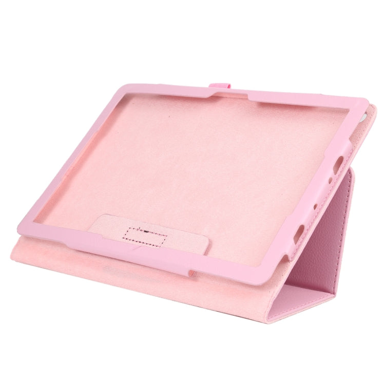 For Amazon Fire HD 10 2021 Litchi Texture Solid Color Horizontal Flip Leather Case with Holder & Pen Slot(Pink) by buy2fix