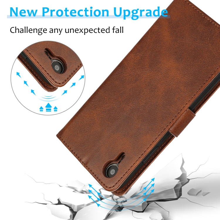 For iPhone XR Calf Texture 2 in 1 Detachable Magnetic Back Cover Horizontal Flip Leather Case with Holder & Card Slots & Wallet & Photo Frame(Brown) by buy2fix